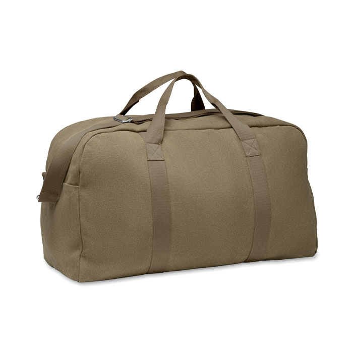 Sac de voyage publicitaire coton recyclé 450g DUFFAS COLOUR vert armée vert